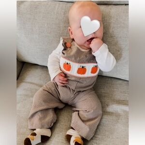 Baby Smocked Pumpkin Longalls